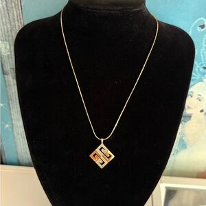 Givenchy Gold and Crystal Pendant Necklace